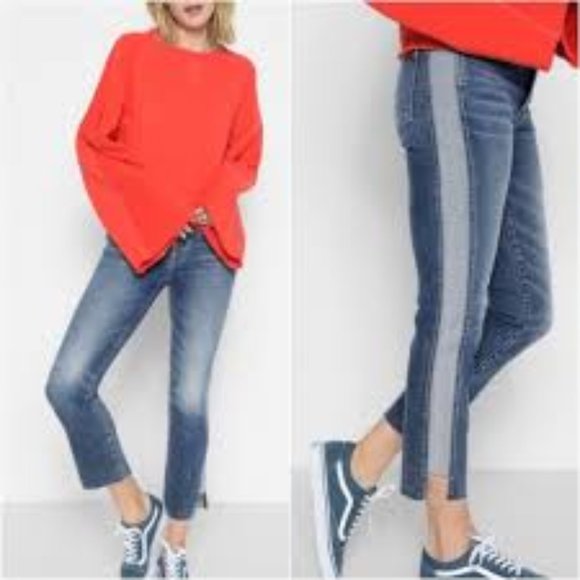 7 For All Mankind Denim - 7FAM • Ankle Skinny Reverse Step Side Panel Jeans